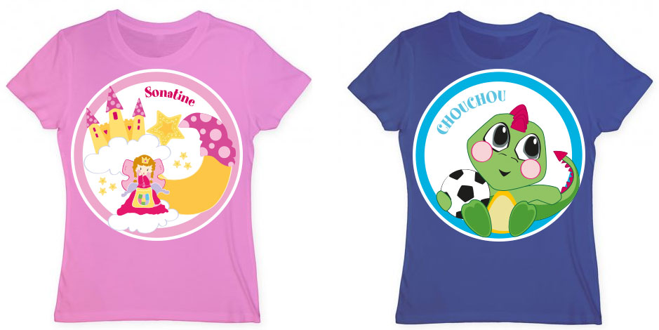 photo de t-shirt avec des images de Chouchou le dragon